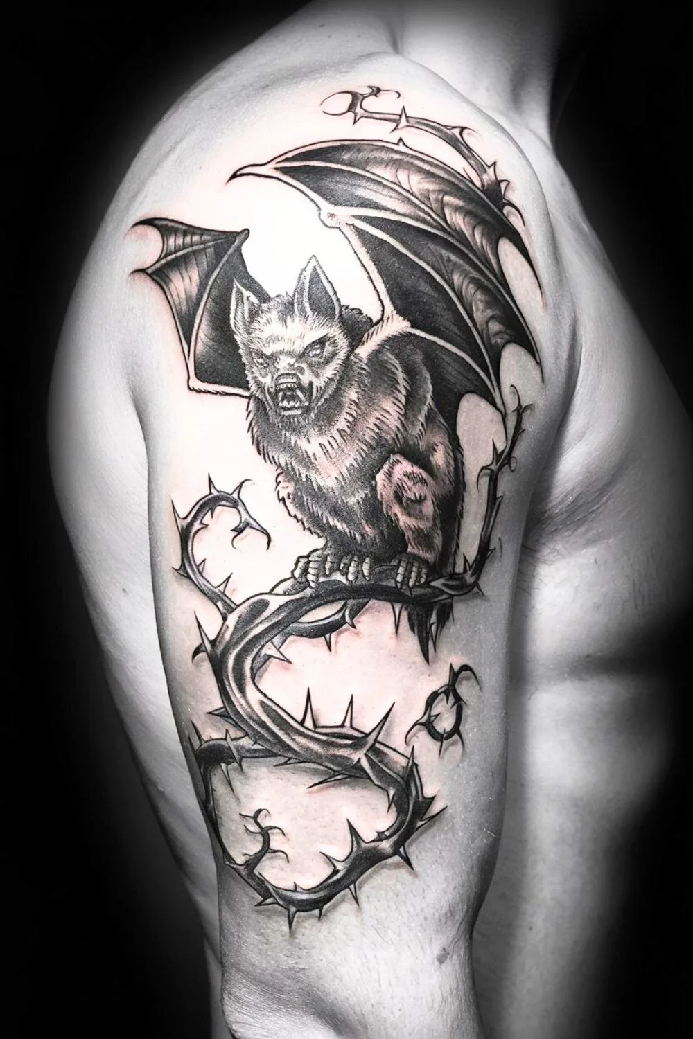 Goth Bat Arm Tattoo 7 