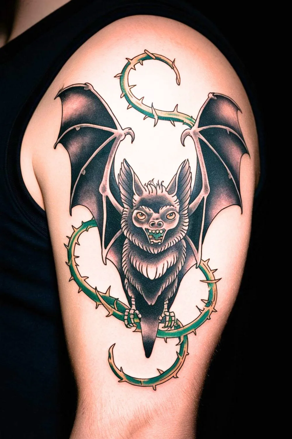 Goth Bat Arm Tattoo 8