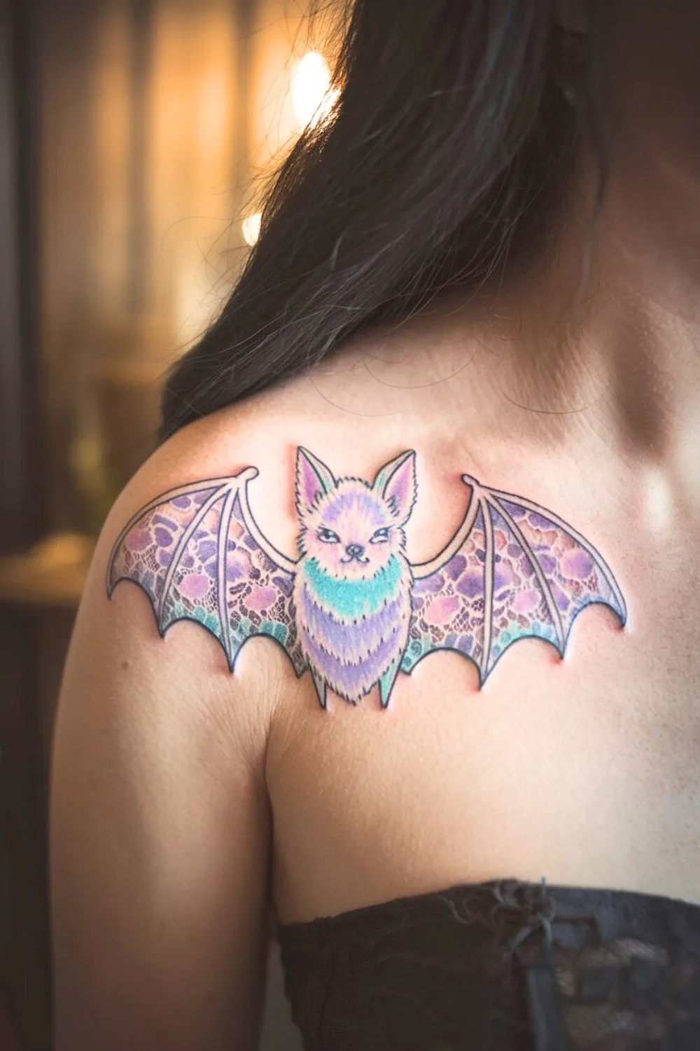 Pastel Goth Bat Tattoo 1