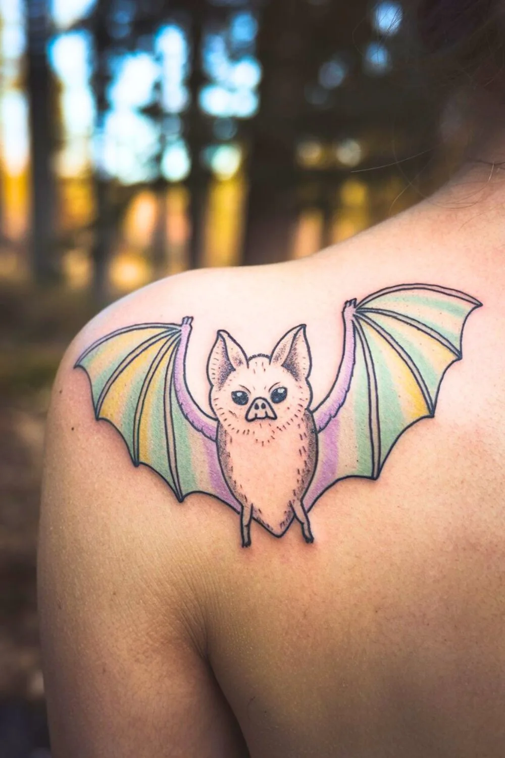 Pastel Goth Bat Tattoo 2