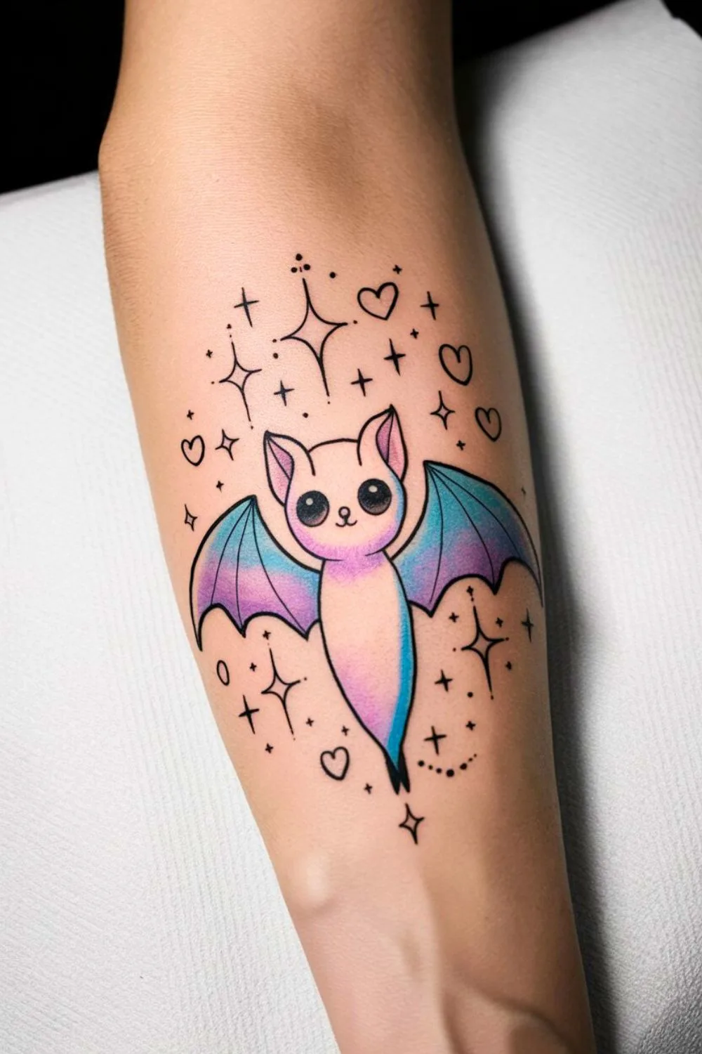 Pastel Goth Bat Tattoo 6