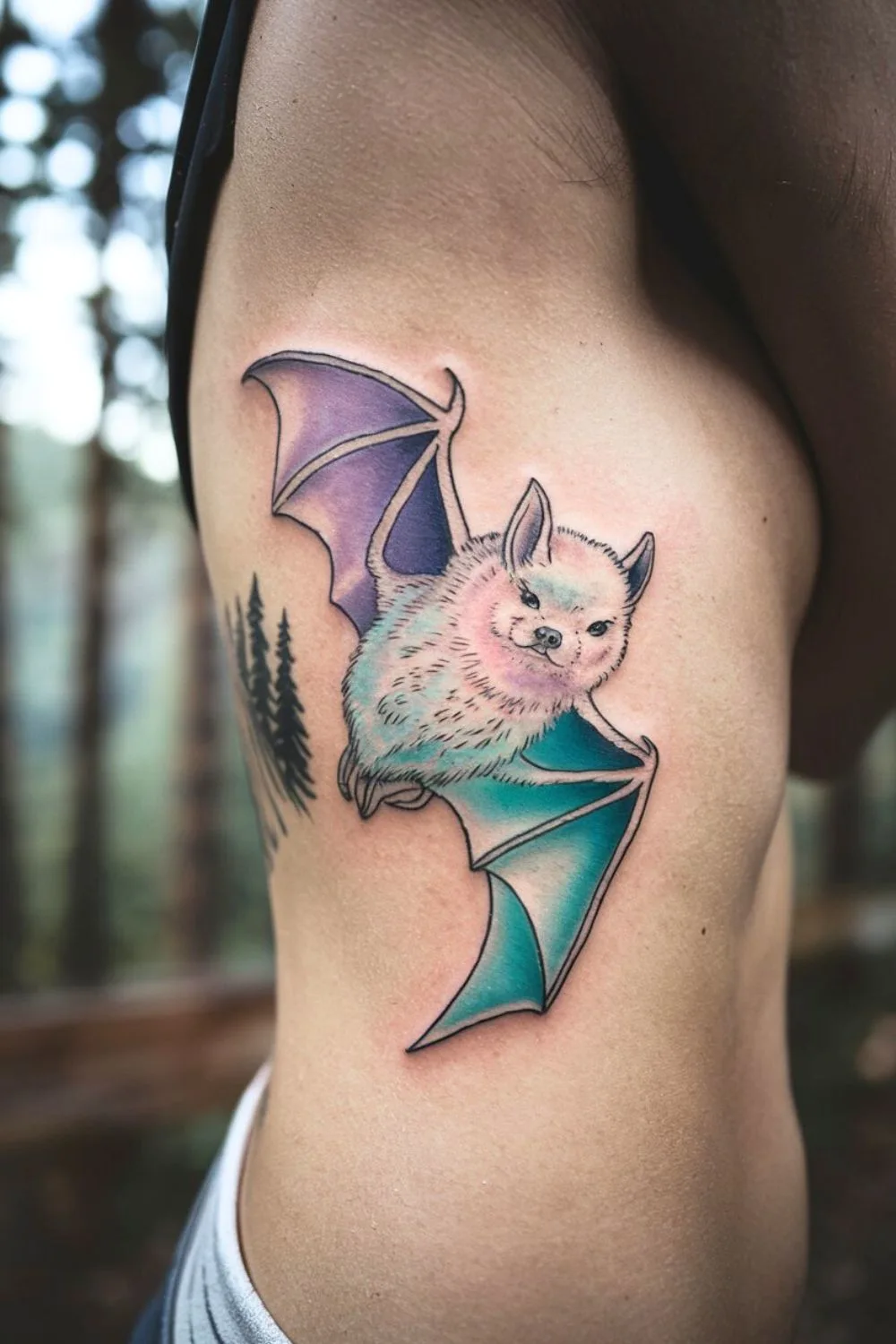 Pastel Goth Bat Tattoo 8