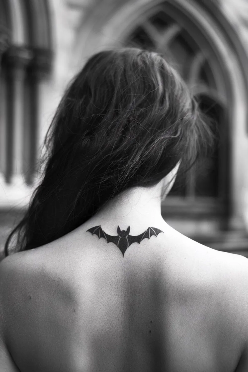 Simple Goth Bat Tattoo 3